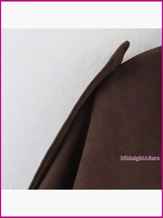 Faux Suede Bomber Jacket Women Oversized Zip Up Casual Coat Long Sleeve - Picture 4 of 7